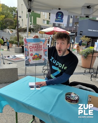 Sur son stand, Zupple annoncait une grande chasse au trésor pour le dimanche après-midi