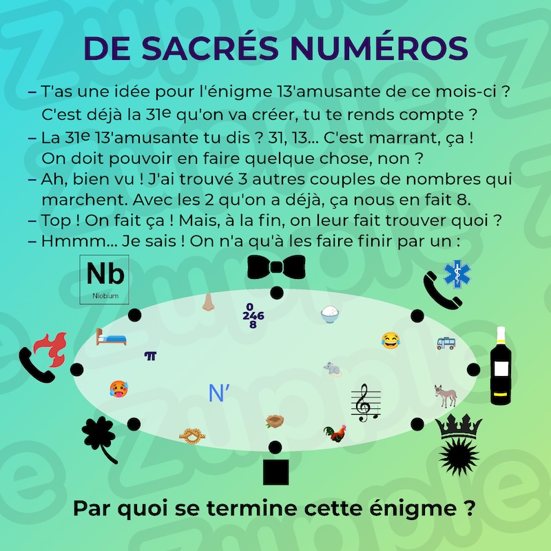Énigme « De sacrés numéros ».