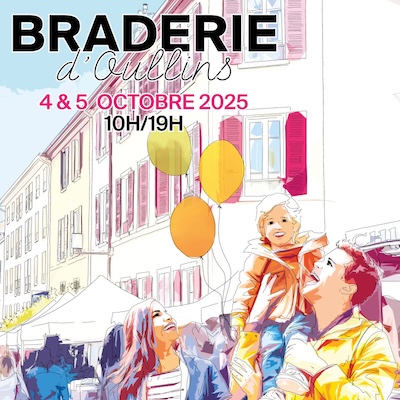Braderie d’Oullins, samedi 4 et 5 octobre 2025 de 10h à 19h