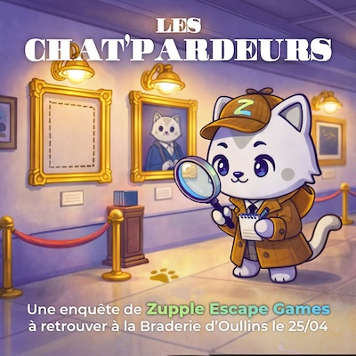 Zupple Escape Games propose un bar à énigmes lors de la Braderie d’Oullins Printanières 2026, le samedi 25 avril de 10h à 19h. Retrouvez-nous sur la place De Lattre de Tassigny pour une animation gratuite et tout public.