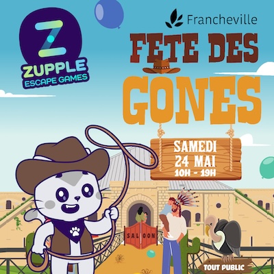 Le samedi 24 mai, Zupple sera au Fort du Bruissin à Francheville pour animer un bar à énigmes à la Fête des Gônes. Une fête gratuite, tout public et familiale.