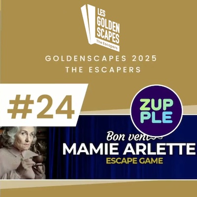 Bon vent, Mamie Arlette récompensée aux Goldenscapes 2025 : Zupple célèbre une superbe place parmi les meilleures salles francophones.