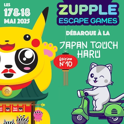 Les samedi 17 et 18 mai 2025 Zupple Escape Game débarque au festival Japan Touch Haru, 10e édition.