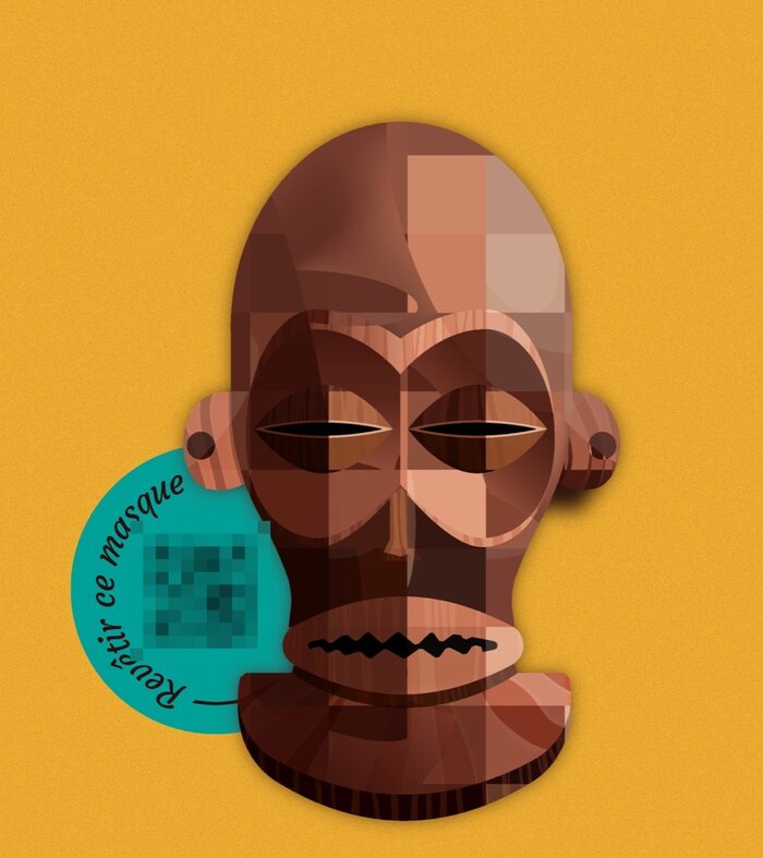 Le masque de votre maîtresse d’arts martiaux : un masque de bois sculpté.