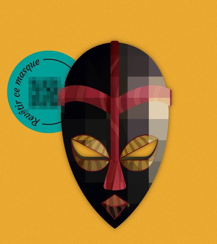 Le masque de Tek, la magicienne : un masque noir aux yeux dorés.