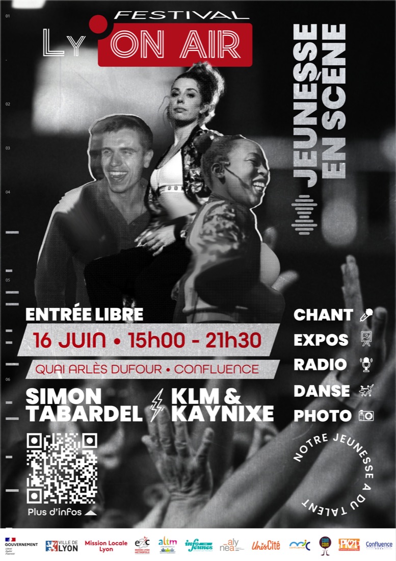 L’affiche du festival Ly’ON AIR 2023, « Jeunesse en scène », à la Confluence à Lyon